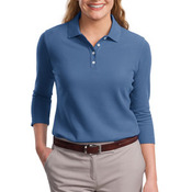 Ladies EZCotton&#153; Pique 3/4 Sleeve Polo